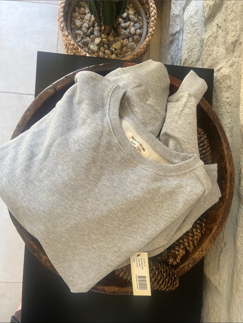 NWT Brunette The Label Best Friend Crew Classic Grey Sweatshirt XL - XXL
